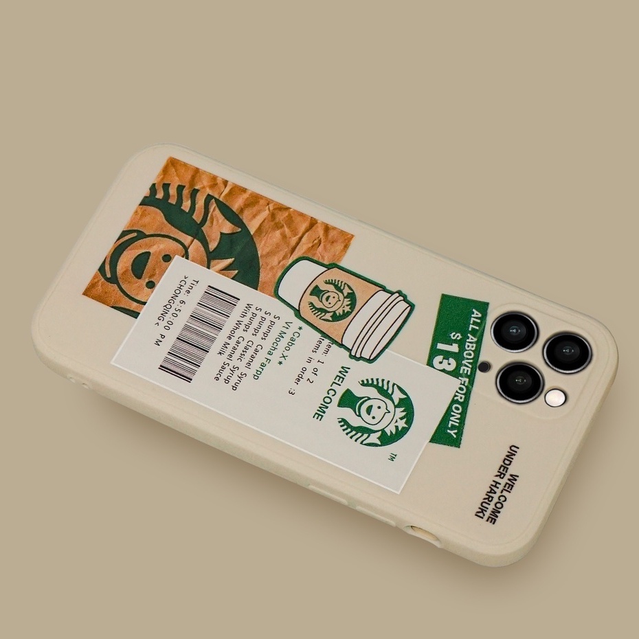 Casing Soft Case Motif McDonalds MCD & Starbucks Edge Soft Case Lens Cover for  Iphone 6G 6G+ 7G+ X/