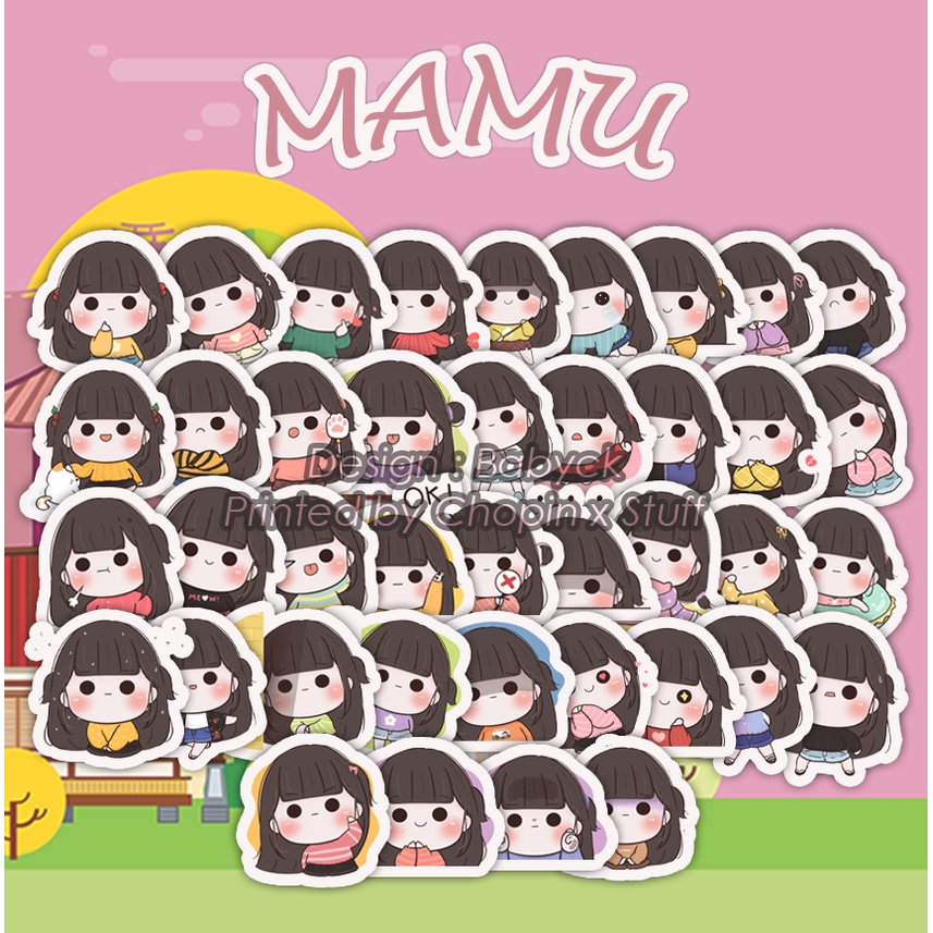 

Sticker Pack Waterproof Anti Air Chubby Girl Mamu / Stiker Gadis Kecil Cute Lucu Imut @40pcs