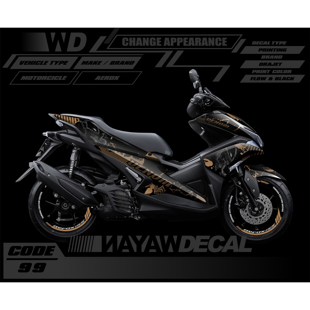 DECAL AEROX VENOM HITAM
