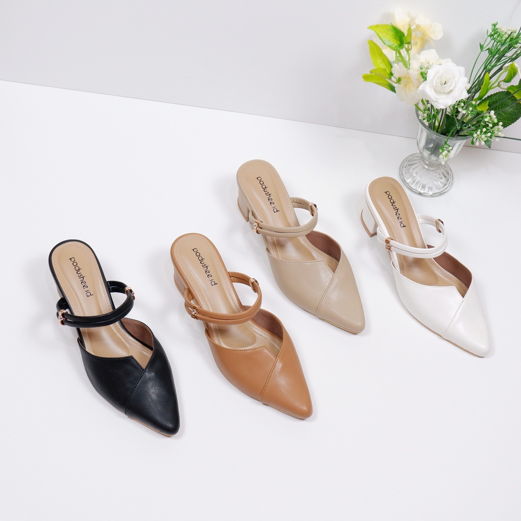 Padushee.id - sepatu wanita || HUMAIRA || heels 5 cm / mules wanita