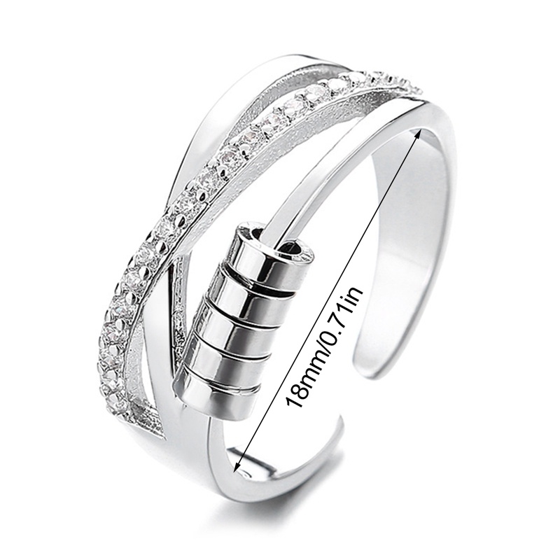 Inf Mainan Fidget Ring Dengan Manik-Manik Untuk Pereda Stress / Gelisah Pria / Wanita