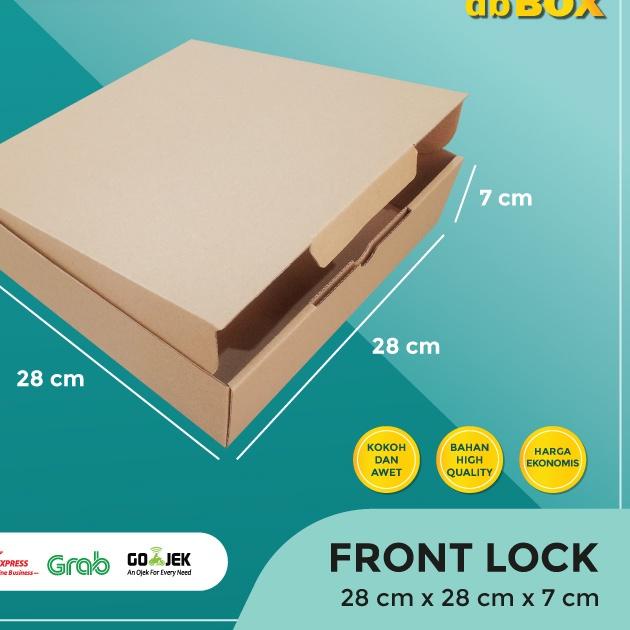 

☀ (10pcs) Kardus Uk. 28x28x7 cm....Die Cut kotak Kue, snack -aksesoris-dll model box pizza ☆