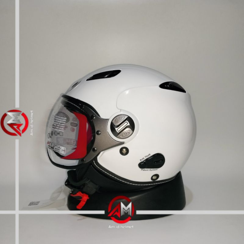 HELM KYT ELSICO SOLID WHITE KYT HELM ELSICO POLOS PUTIH HALF FACE