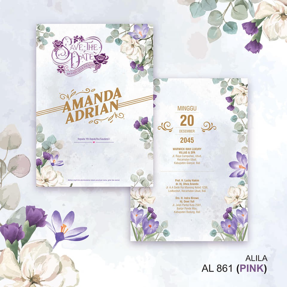 Cetak Undangan Blangko + Plastik dan Label : Alila 861 (foil)