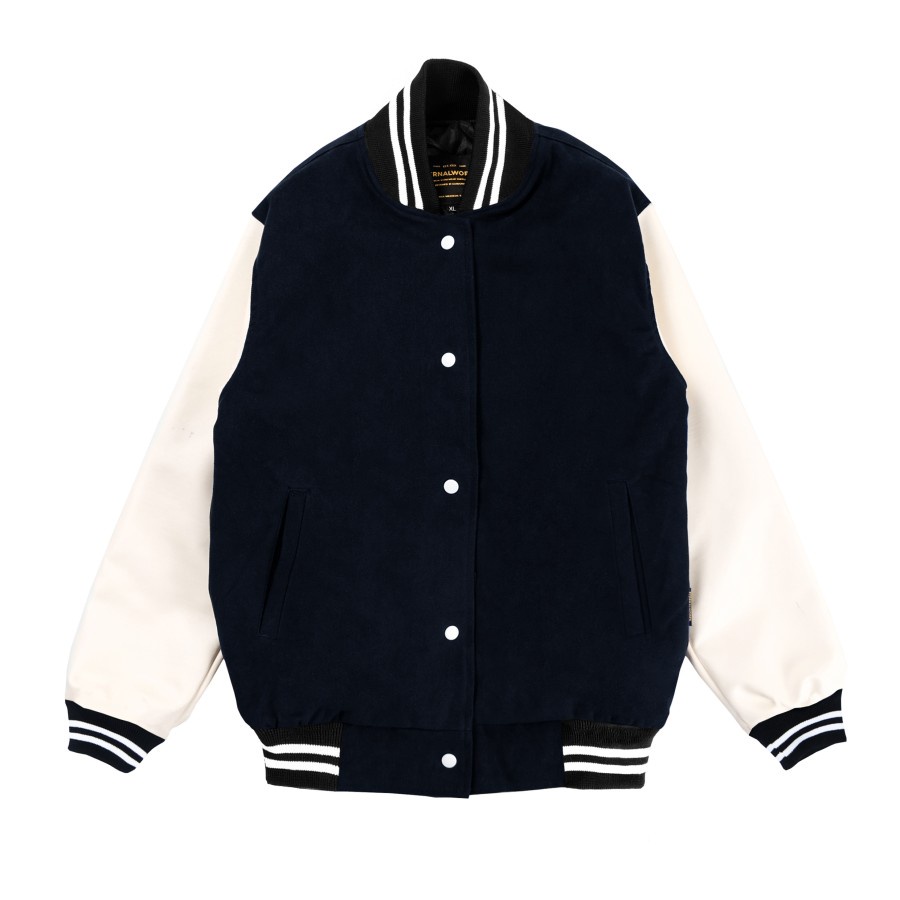 ETERNALWORKS BASIC NAVY VARSITY JACKET