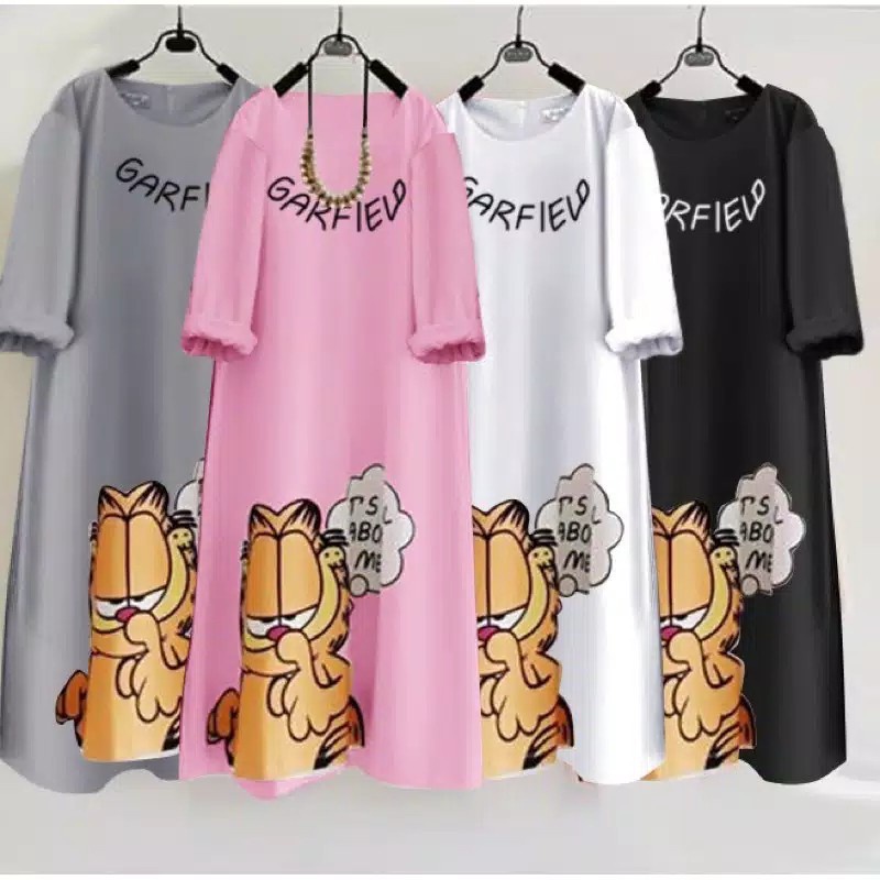 MK FASHION DRESS GARFIELD FASHION NEW//DRESS PANJANG WANITA//DRESS MUSLIMAH//DRESS JUMBO WANITA//DRE