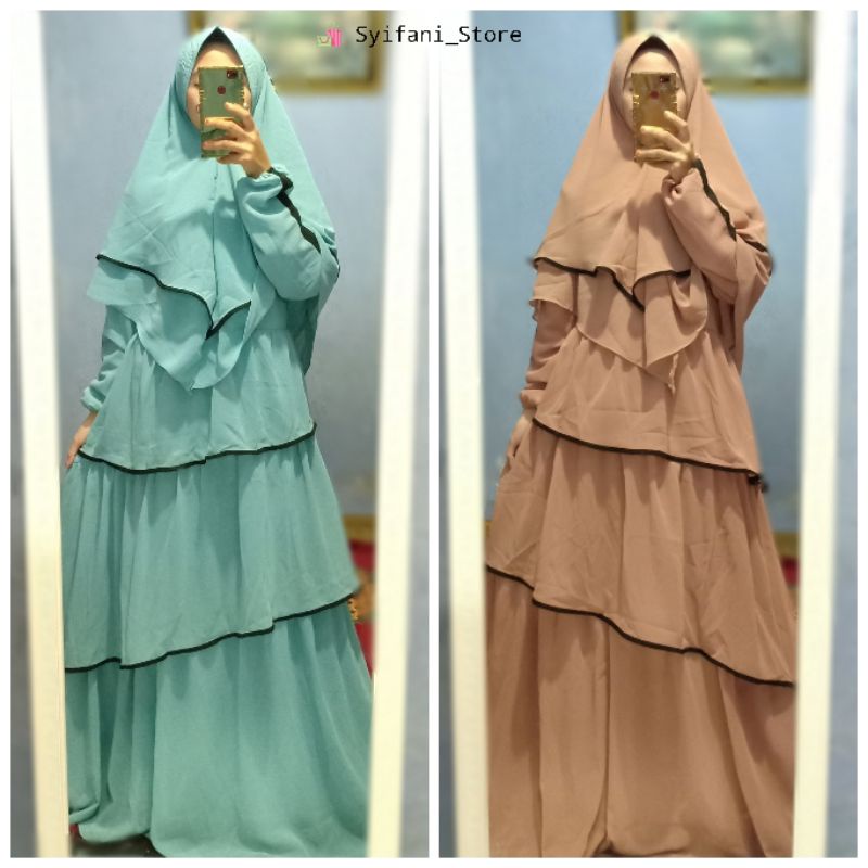 Gamis Syar'i Susun Polos Ceruty / Gamis Syar'i Simple