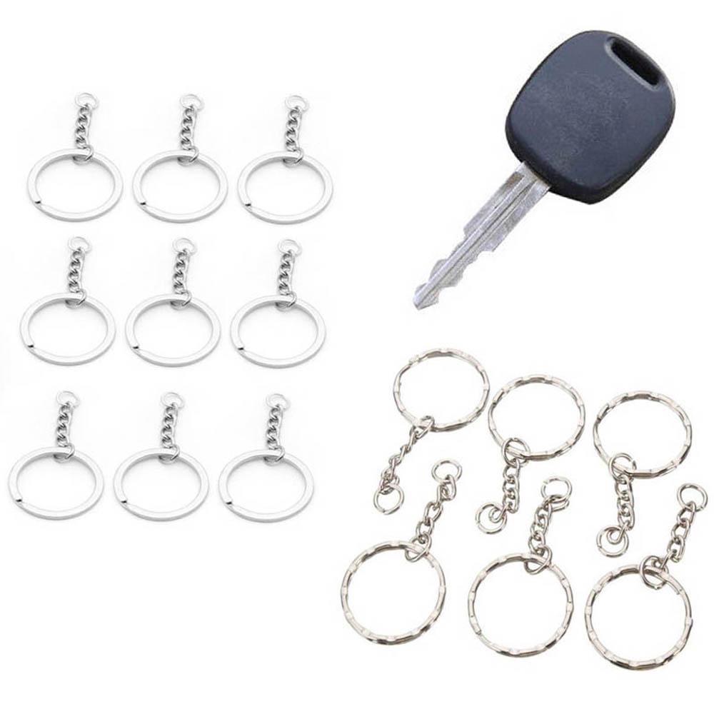 R-flower 25mm Keyring Metal Polished Silver Split Ring Kunci Fob