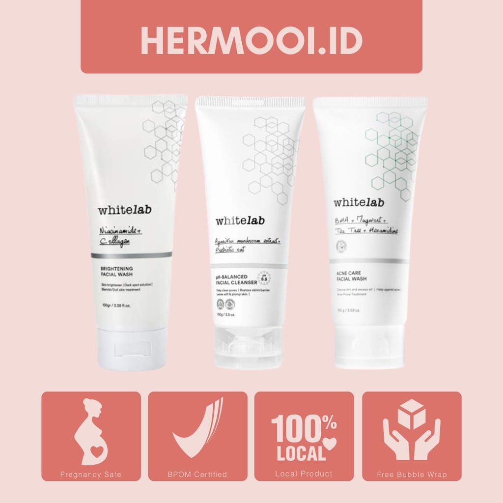Whitelab Brightening Face Wash | pH-Balanced Cleanser | Acne Care Facial Wash