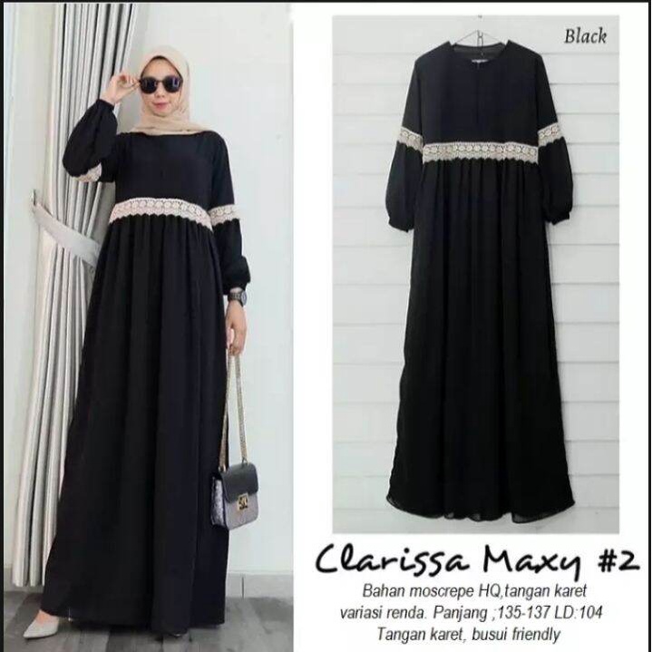 Baju Muslim Wanita Terbaru dan Terlaris 2023 / Clarissa Maxi Dress / Dress Muslim Busui Friendly / Baju Muslim Bahan Adem / Dress Muslim Kekini