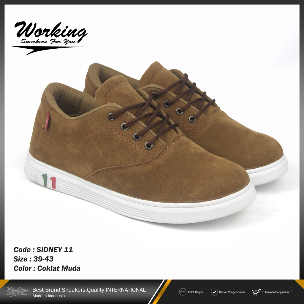 Sepatu Pria Working Sidney 11 Sepatu Kasual cowok Original Import Gaya Terbaru Trendy Sepatu Kerja Nyaman Dipakai