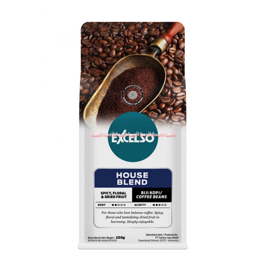 Excelso House Blend 200gr Spicy Floral Dried Fruit Kopi Ekselso Coffee Excelko Biji Kopi Ekselso Exselso Coffee Beans 200 gram