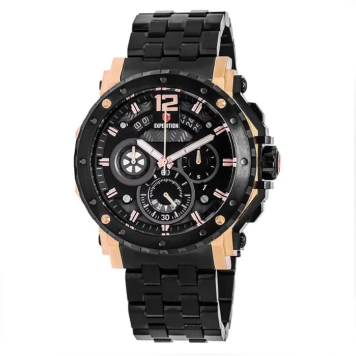 JAM TANGAN EXPEDITION WATCH 6402 PRIA ROSEGOLD BLACK ORIGINAL