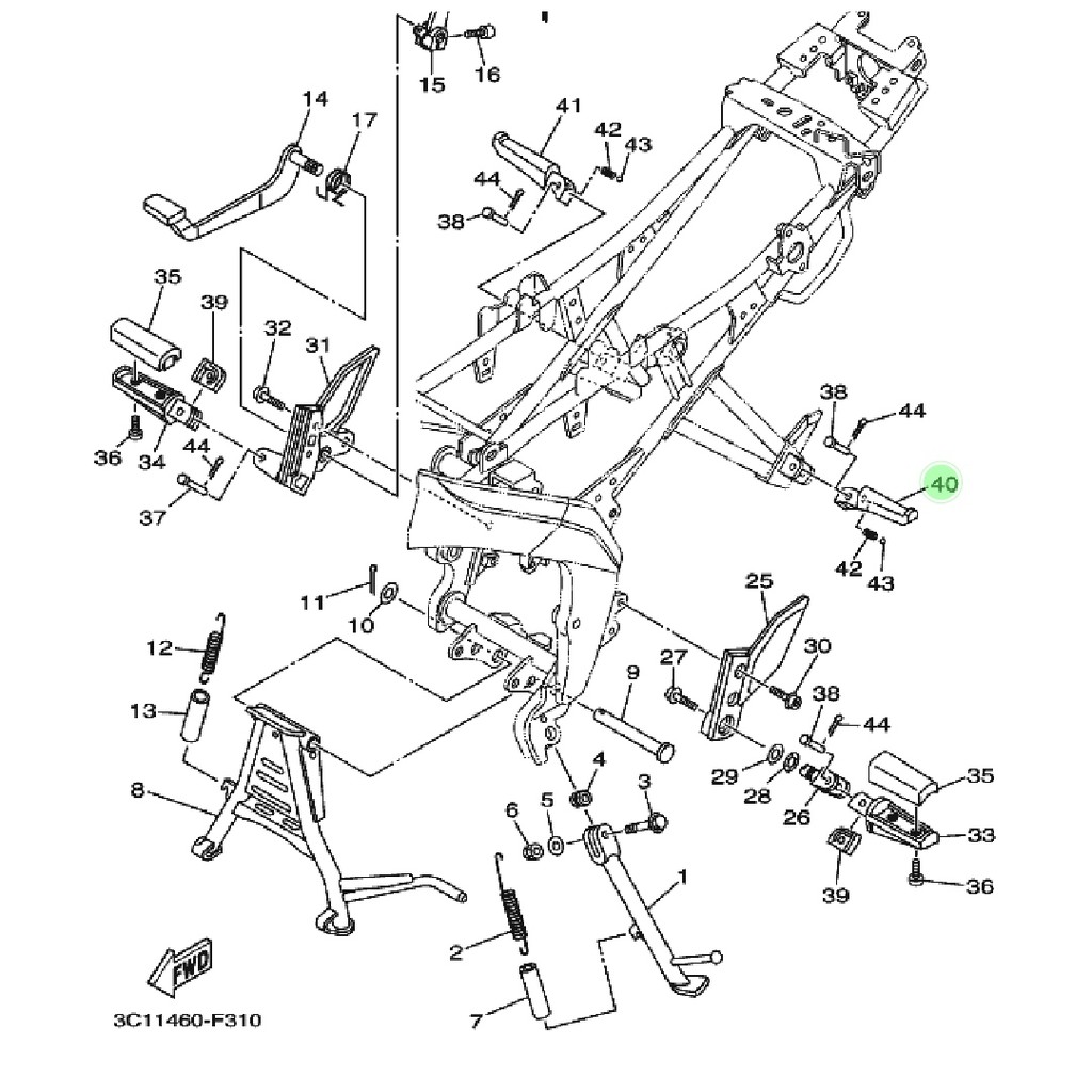 BESI FOOTSTEP FOOT STEP INJEKAN KAKI BELAKANG KIRI VIXION MX KING ORIGINAL YGP 3C1-F7431-01