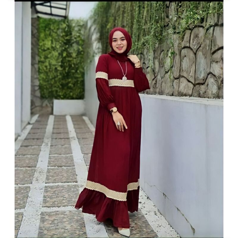 [Fashion Muslim] DANIK | DANISA MAXY DRESS | gamis renda ceruty babydoll