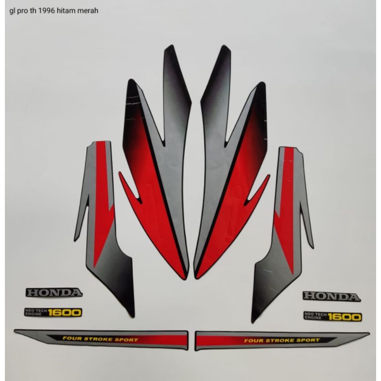 Striping GL pro 1996 hitam merah, striping honda GL pro 1996 hitam merah terbaik COD