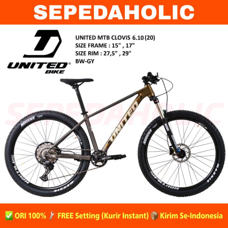 Sepeda Gunung 27.5 & 29 Inch MTB UNITED CLOVIS 6.1 6.10 Shimano Deore 12 Speed Garansi Resmi 5 Tahun