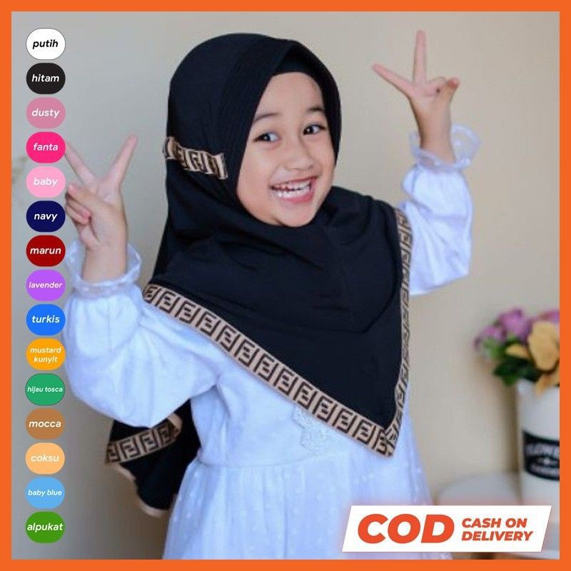 KERUDUNG JILBAB ANAK SERUT FARAH USIA 3-7 TH BAHAN SPANDEK ADEM