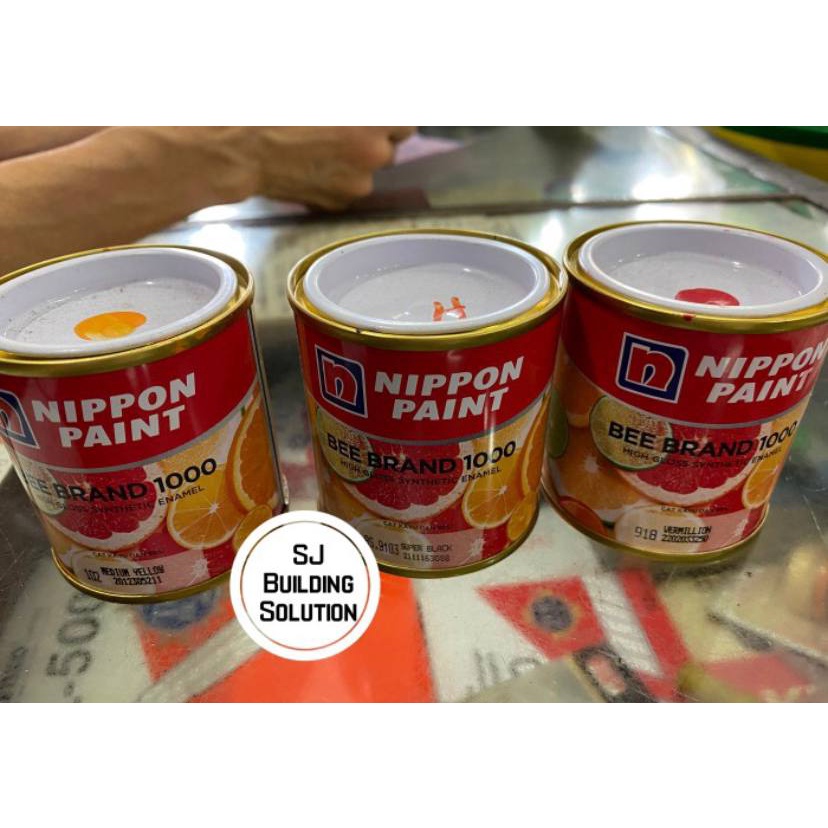 Cat kecil BEE BRAND 1000 100cc Warna Merah Kuning Cat Minyak Mini Putih Hitam