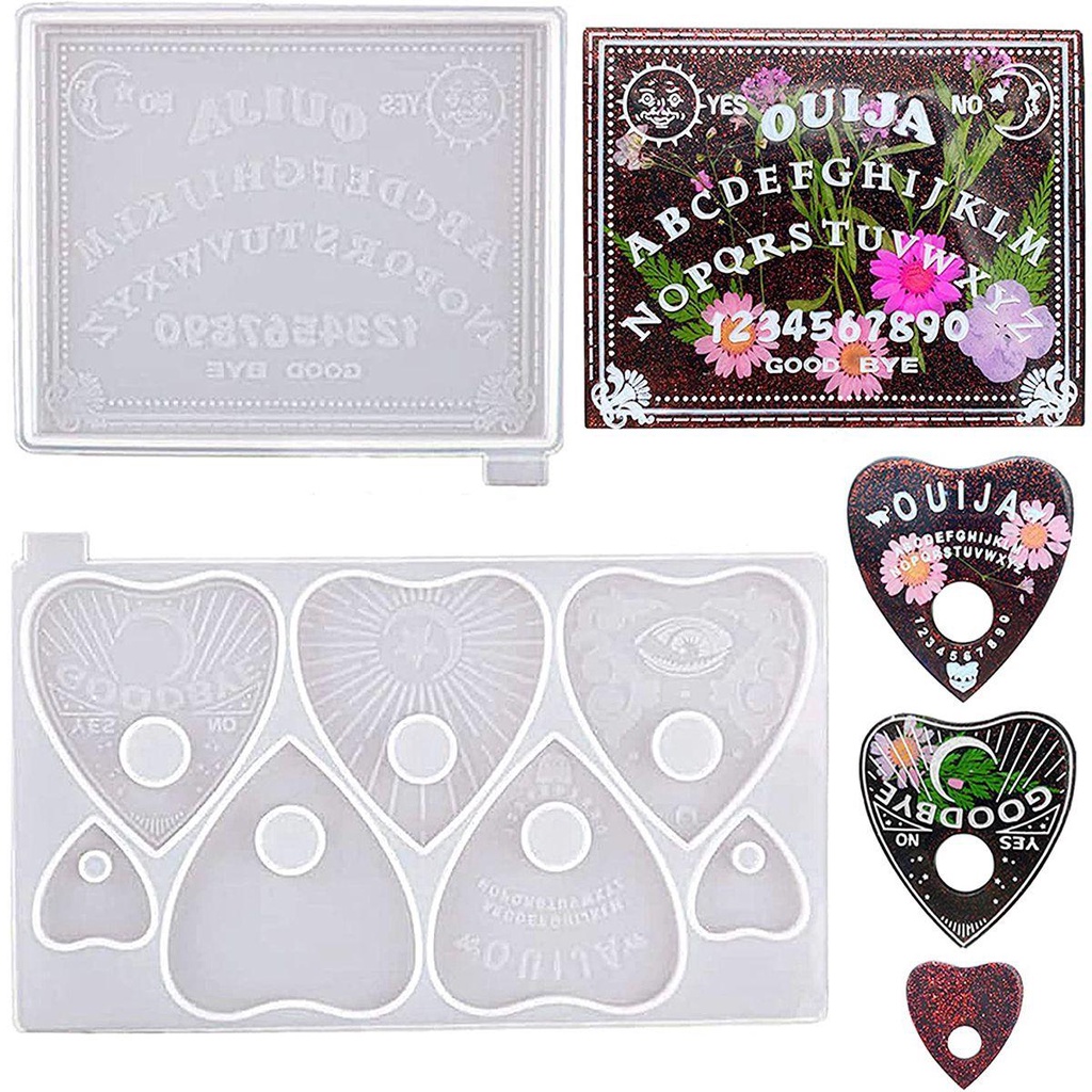 [Elegan] Resin Casting Cetakan Permainan Liontin Epoxy Silikon Gothic Handmade Ouija Board