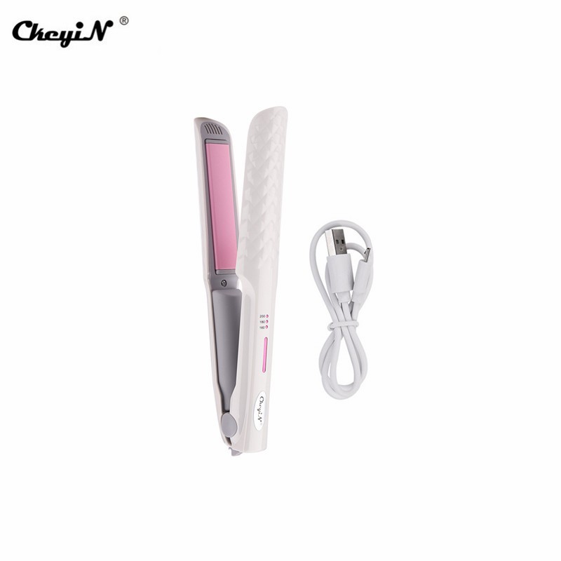 

CkeyiN 2 in 1 Pelurus Rambut Besi Biaya USB Wireless Straightening Iron