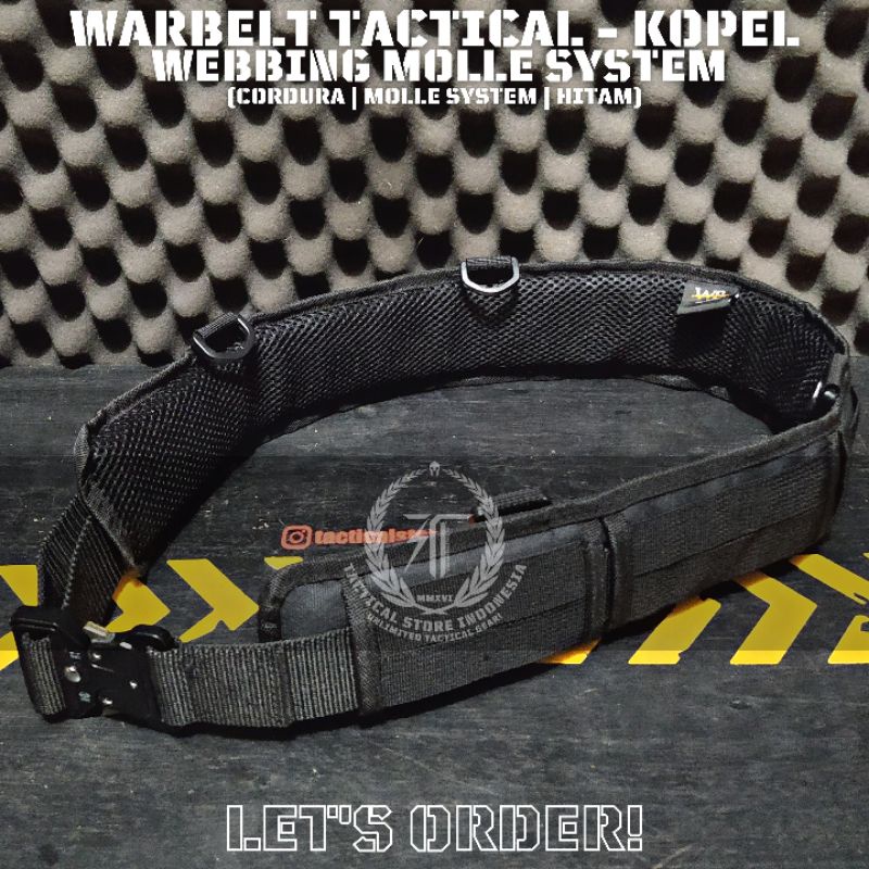 Kopel Warbelt Tactical Hitam + Sabuk Cobra (Metal Buckle) TSI Series