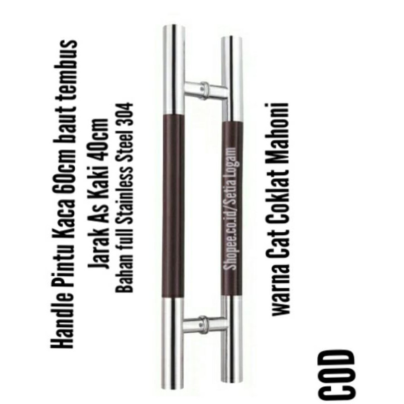 Handle Pintu 60cm baut tembus full stainless steel 304