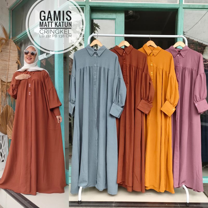 Gamis Cringkle  Model Baru /Gamis wanita model muslimah /Gamis jevanni
