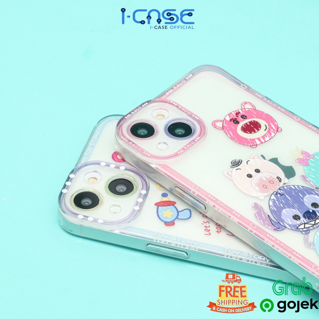 Soft Case Clear Cartoon 2 Motif Tsum Tsum and Toy Story Full Lenscover For iPhone 7 8 SE 7+ 8+ X XR XS 11 12 13 Mini Pro Max