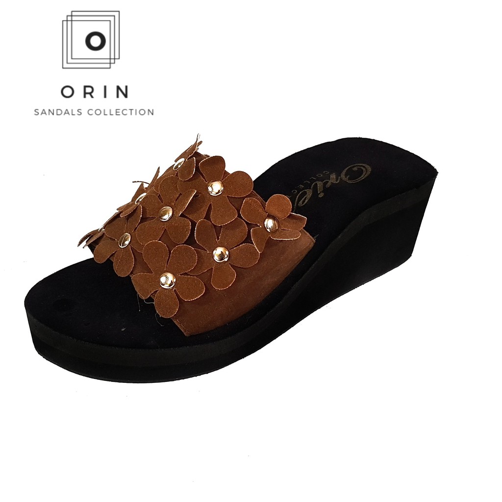 ORIN - Wedges Slop Anggrek / Sandal Kokop Bunga