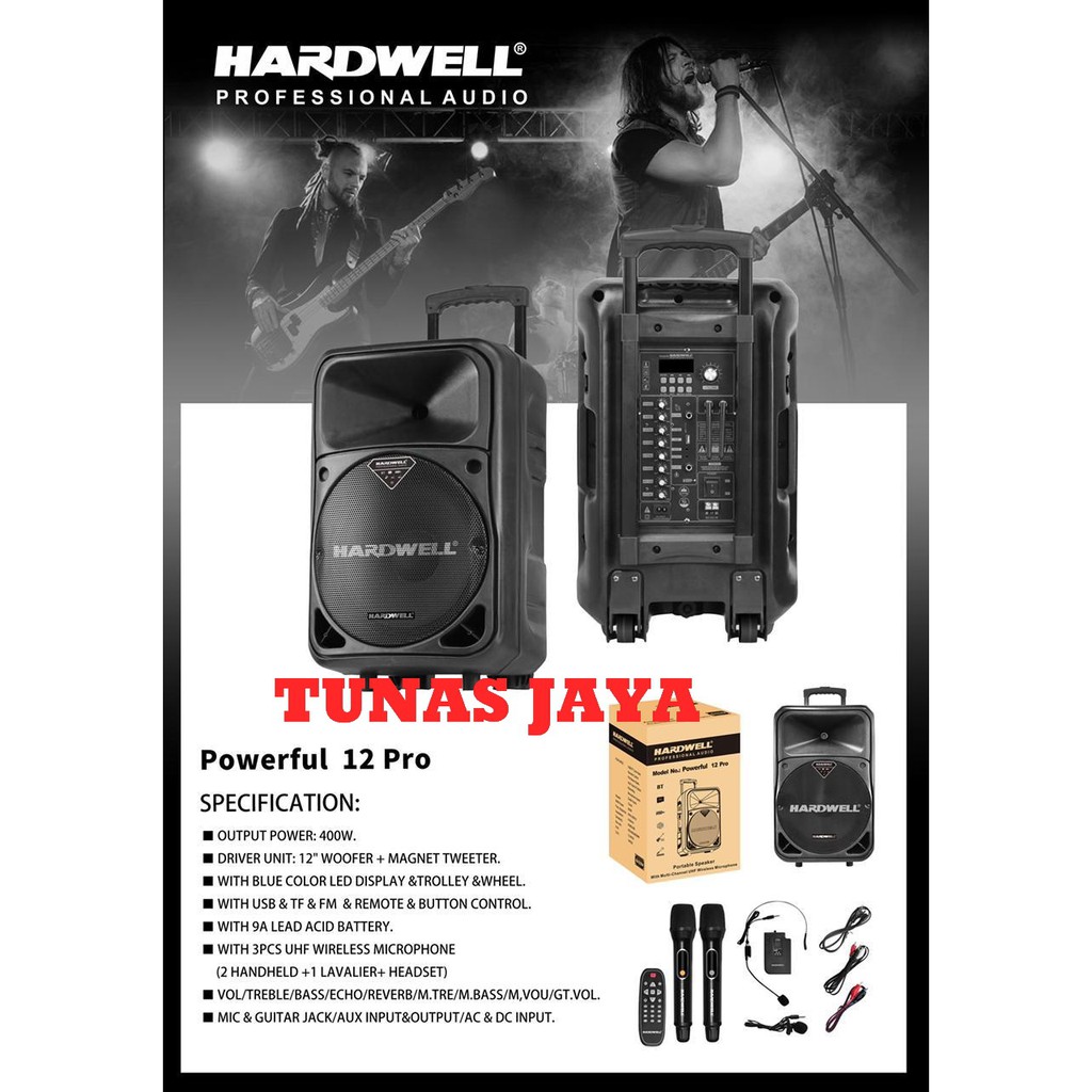 Speaker Aktif Hardwell Powerfull 12 Pro Portable 12 inch Original