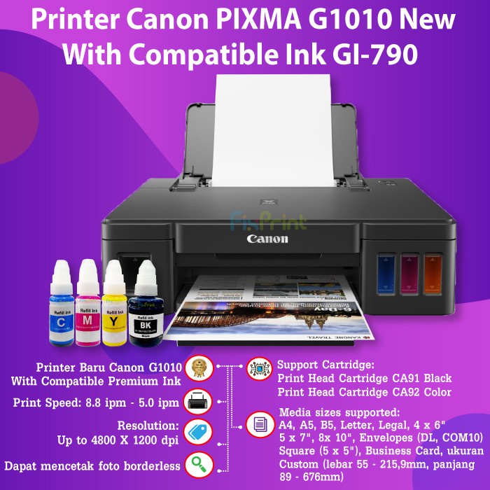 Printer Canon G1010 Ink Tank G-1010 Infus Head CA91 CA92 Tinta GI790