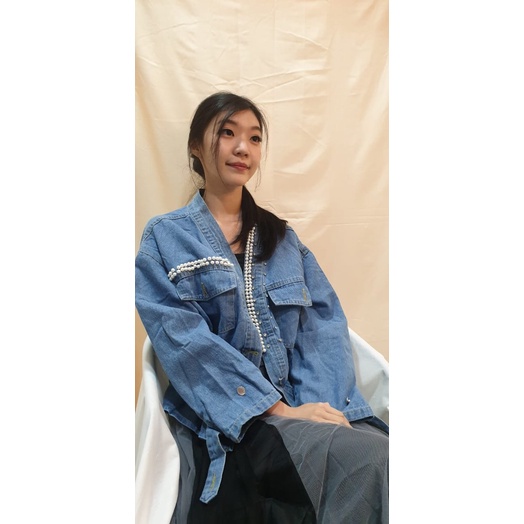JXPLORE  DRESS BLOUSE IMPORT KOREA Paisley Pearl Jeans Kimono Jacket Import 2016 3M