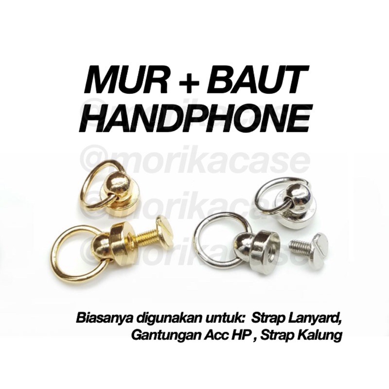 READY! MUR + BAUT SEKRUP KHUSUS LANYARD CHAIN CASE /  PENGAIT STRAP TALI HP [Silver / Gold]