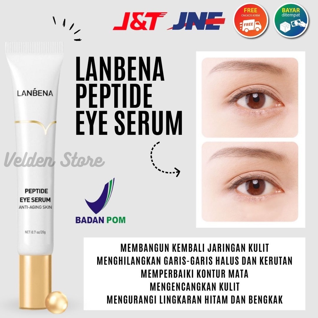 Lanbena Peptide Eye Serum // Cream Mata Anti-Aging Serum / Mata Kecantikan Moisturizing Brightening Original BPOM 100%