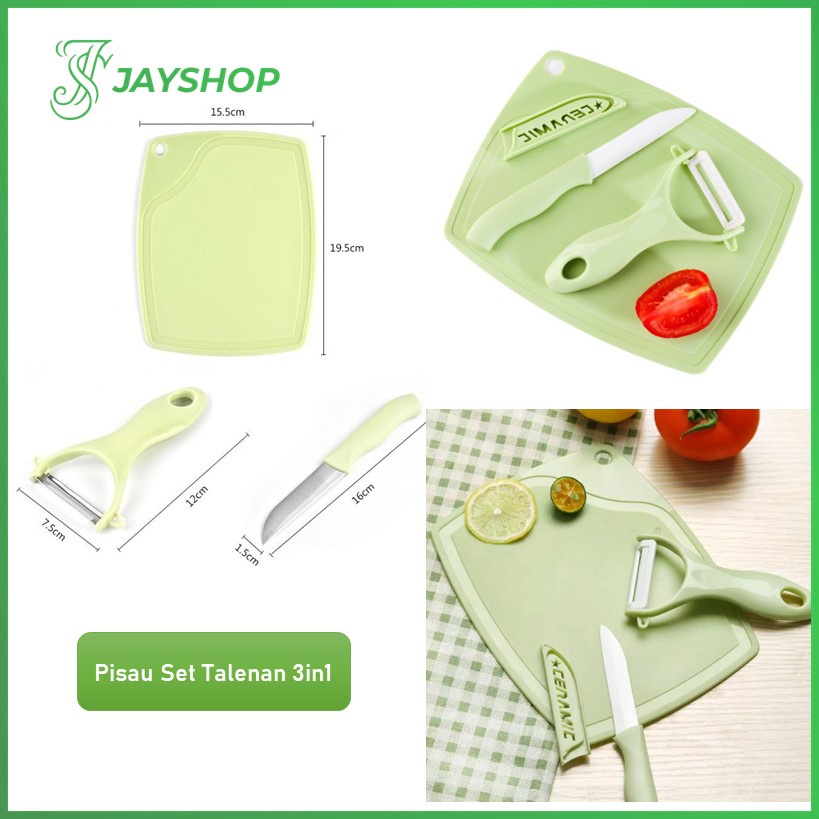 Talenan Pisau Set 3in1 Pisau Pengupas Sayur Buah Dapur Knife Peeler