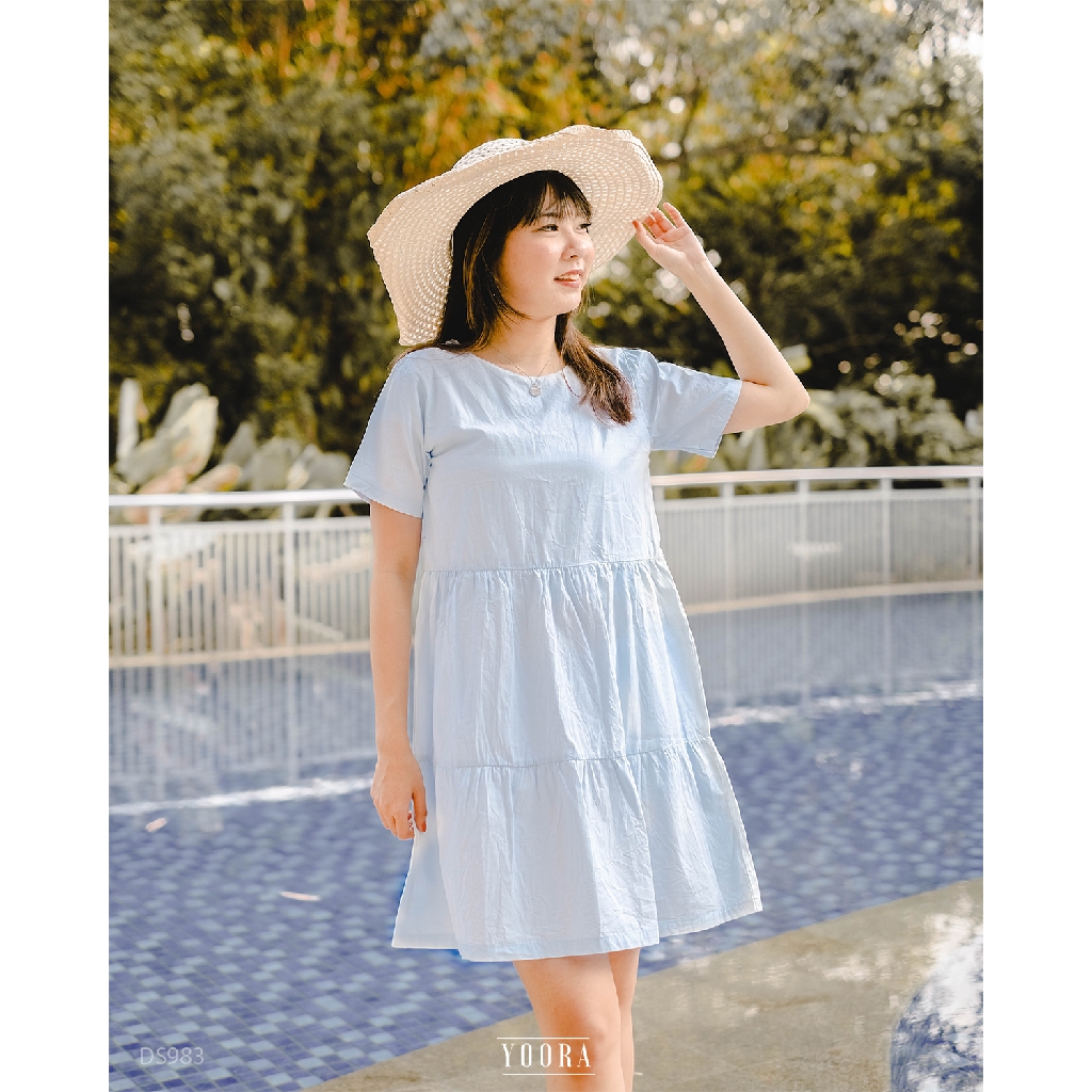 [MyYoora] Himawari Plain Casual Dress Pakaian Wanita DS983