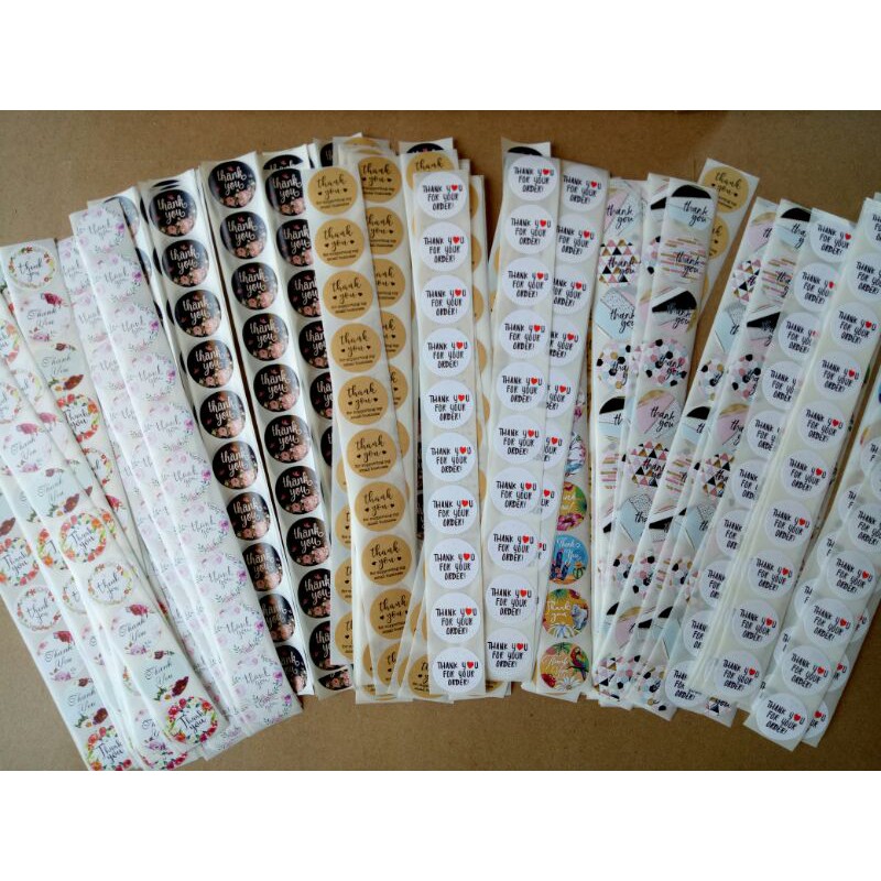 

(TERMURAH) 50pcs/100pcs MIX MOTIFLUCU Stiker label Thank You lucu utk hiasan paket/bingkisan/souvenir/pesta