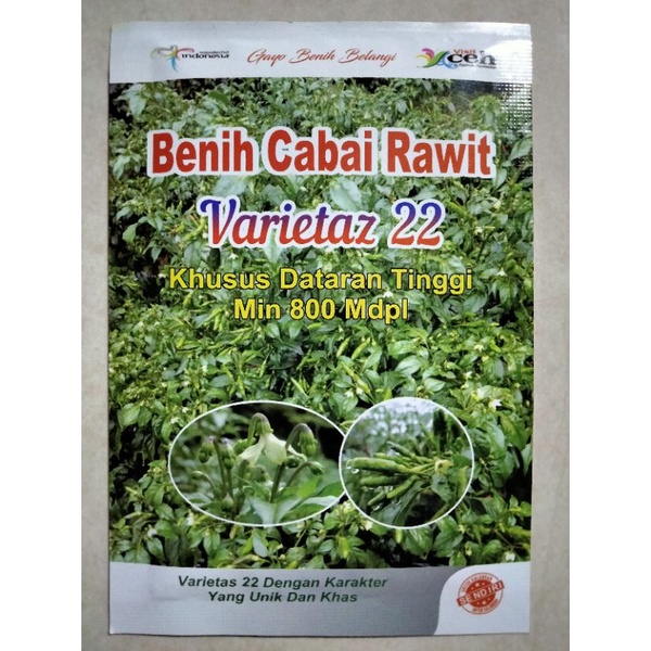 Benih Cabe Rawit Hijau Varietaz 22 Kemasan 10 Gram - Bibit Cabe Rawit Ijo Varietas 22 - Rawit Ijo V2
