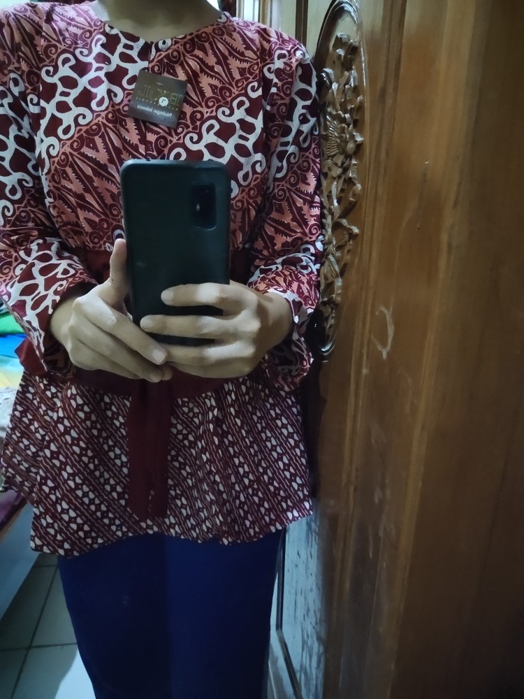 Batik Wanita Kekinian Blouse Batik Brokat Batik Kombinasi Seno Parang Susun