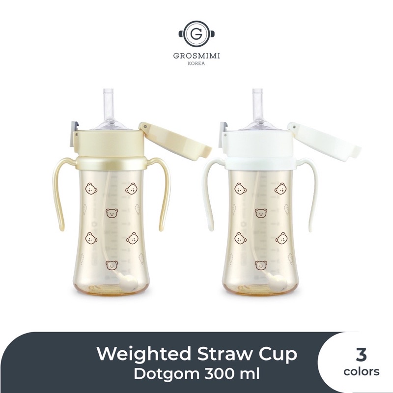 Grosmimi PPSU Cherrish Weighted Straw Cup 200ml 300ml Botol Minum Anak Premium Korea