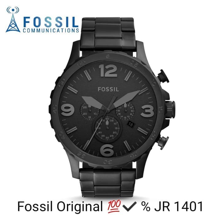 New Jam Tangan Pria Fossil ES1401 - ES 1401 Quartz Stainless Black Jam Tangan Pria Fashionable Edisi
