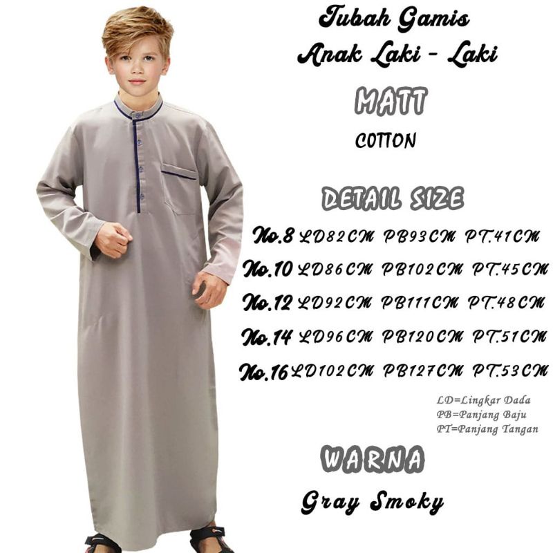 Jubah Anak Laki Laki GAMIS ANAK PREMIUM Baju Koko Jubah Anak Laki Laki Tanggung tangan panjang terbaru-1