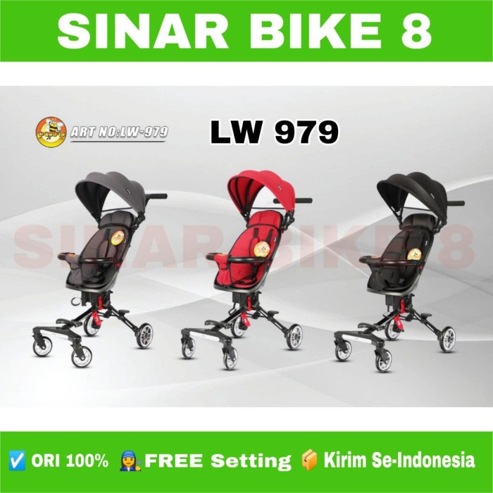 Kereta Dorong Anak Bayi Baby Stoller PACIFIC LW 979 Kursi Bisa di Putar