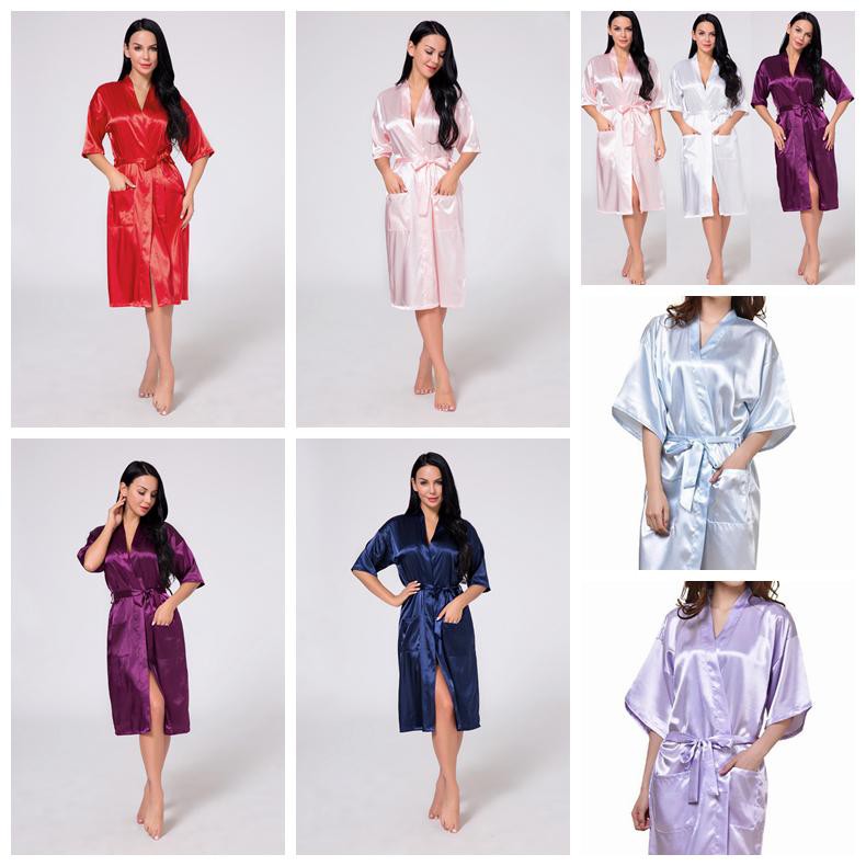 TERLARIS Kimono Tidur Panjang Satin - Long Sleepwear Baju Mandi