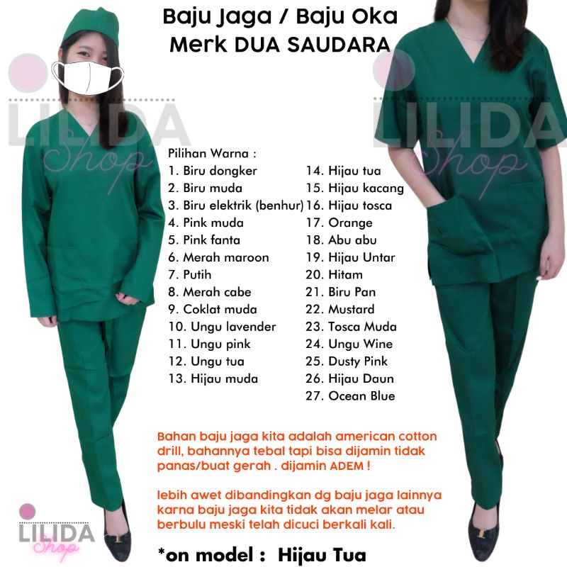 Baju jaga baju oka Merk Dua Saudara lengan pendek panjang baju koas igd ugd baju dokter