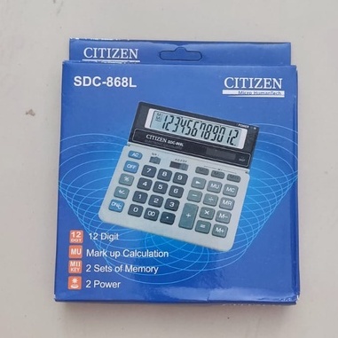

Kalkulator Citizen SDC-868L / Calculator / Alat Hitung 12 dit