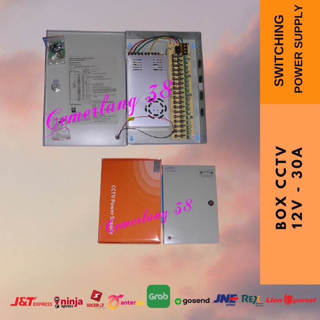 Power Supply Central CCTV 12V 30A - Box Panel CCTV 12 V 30 A