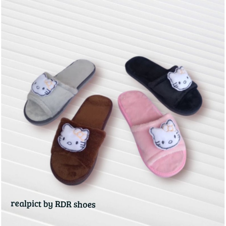 sandal rumah kokop bulu korea hello kitty