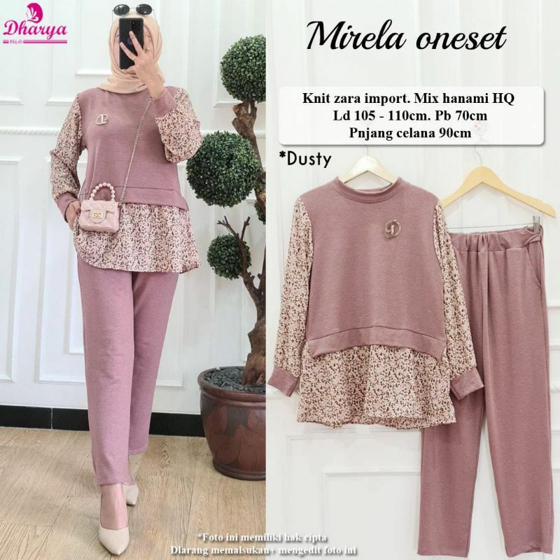 Setelan Wanita Muslimah Kekinian Mirela One Set by Dharya Hijab Fashion Solo-6